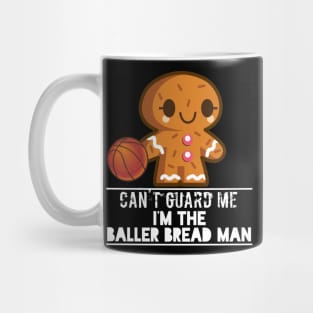Basketball Gingerbread Man - Basketball Graphic Typographic Design - Baller Fans Sports Lovers - Holiday Gift Ideas Mug